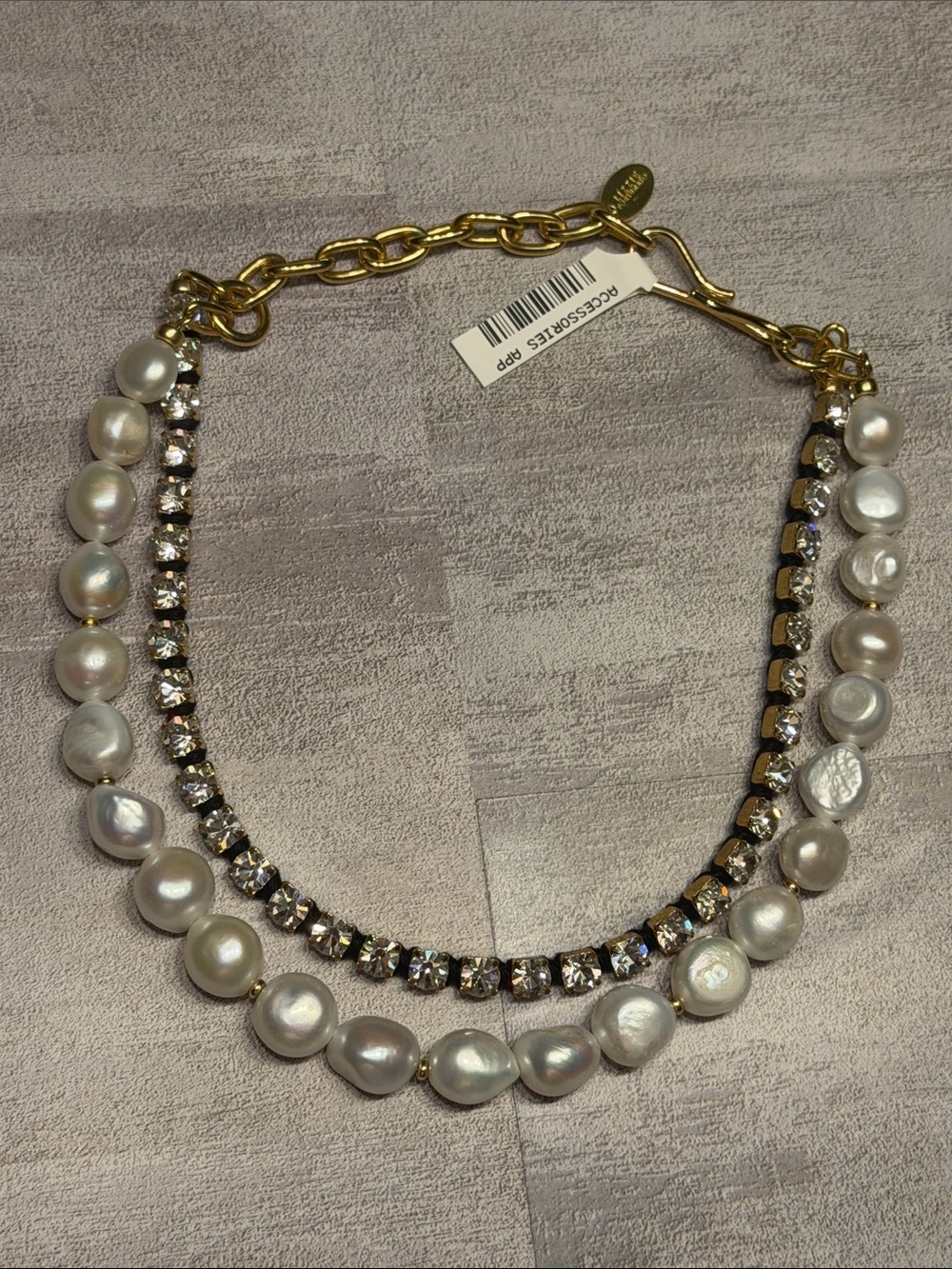 Lizzie Fortunato Crystal Lagoon li Gold & Pearl Statement Necklace Pearls $370 - Picture 8 of 9